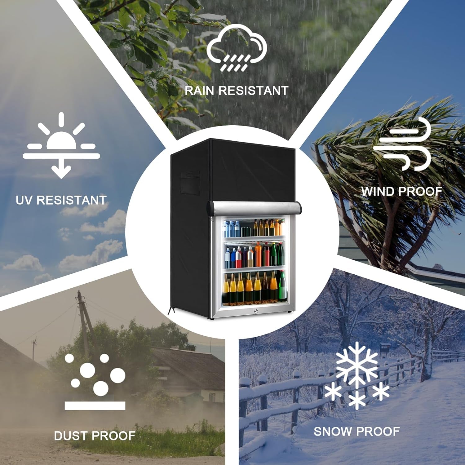 Outdoor Refrigerator Cover Dustproof Freezer for Protecting Upright Freezers/Bev