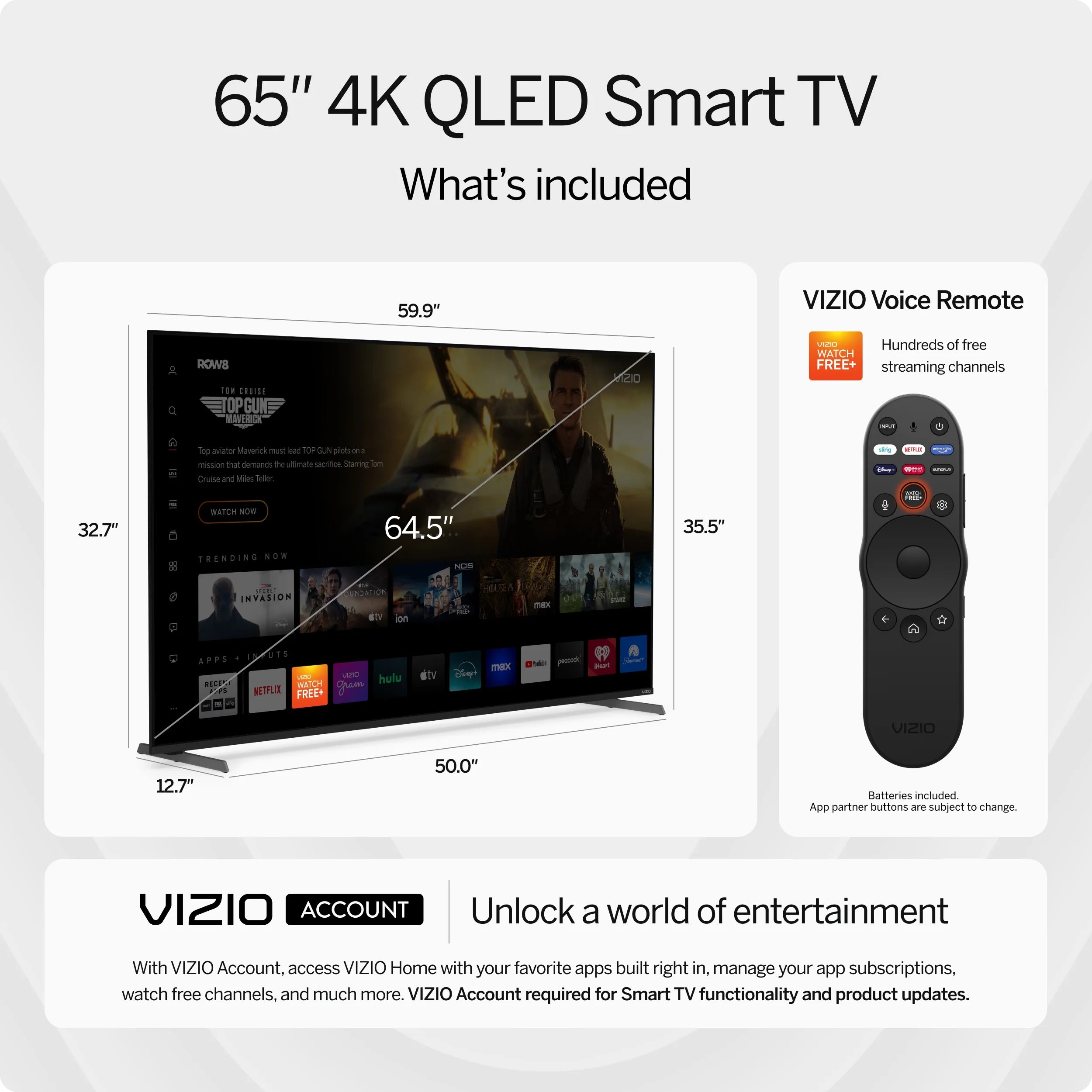 65" Class Quantum Pro 4K QLED HDR 120Hz Smart TV (VQP65C-84)