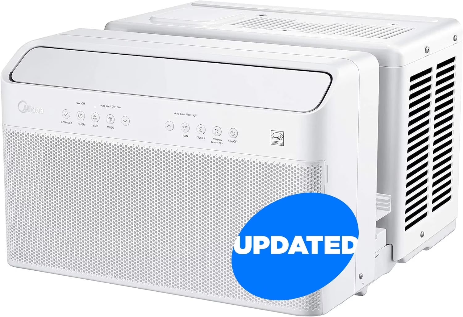 12,000 BTU Smart Inverter U-Shaped Window Air Conditioner, Energy Efficient Quiet AC Unit, Wi-Fi Enabled – White