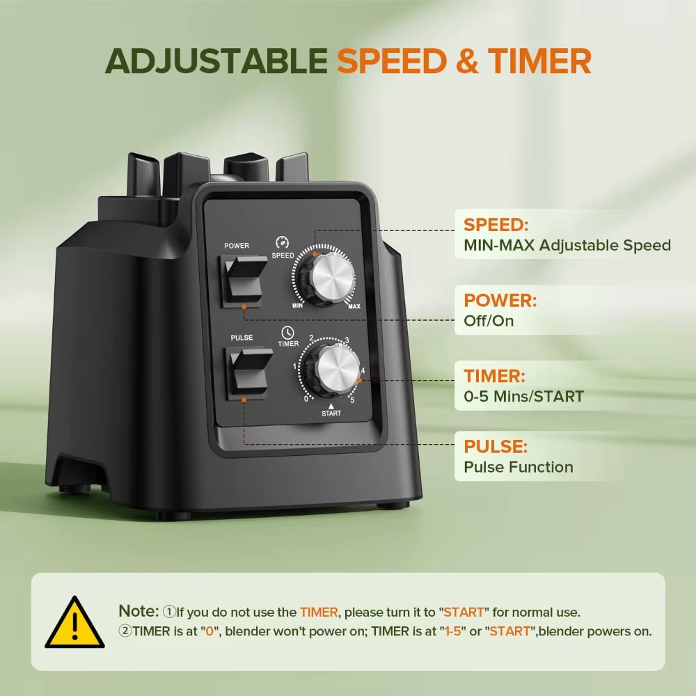 Blenders for Kitchen, Smoothie Blender - 1800W Professional Countertop Blender with 68Oz Dishwasher-Safe Pitcher, Ice Crusher Fo