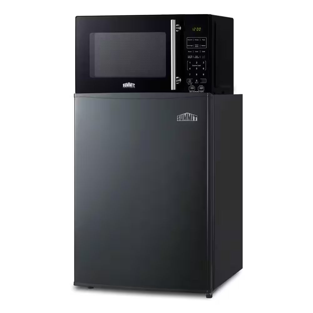 2.4 Cu. Ft. Mini Fridge in Black without Freezer and 0.7 Cu. Ft. Microwave Combo