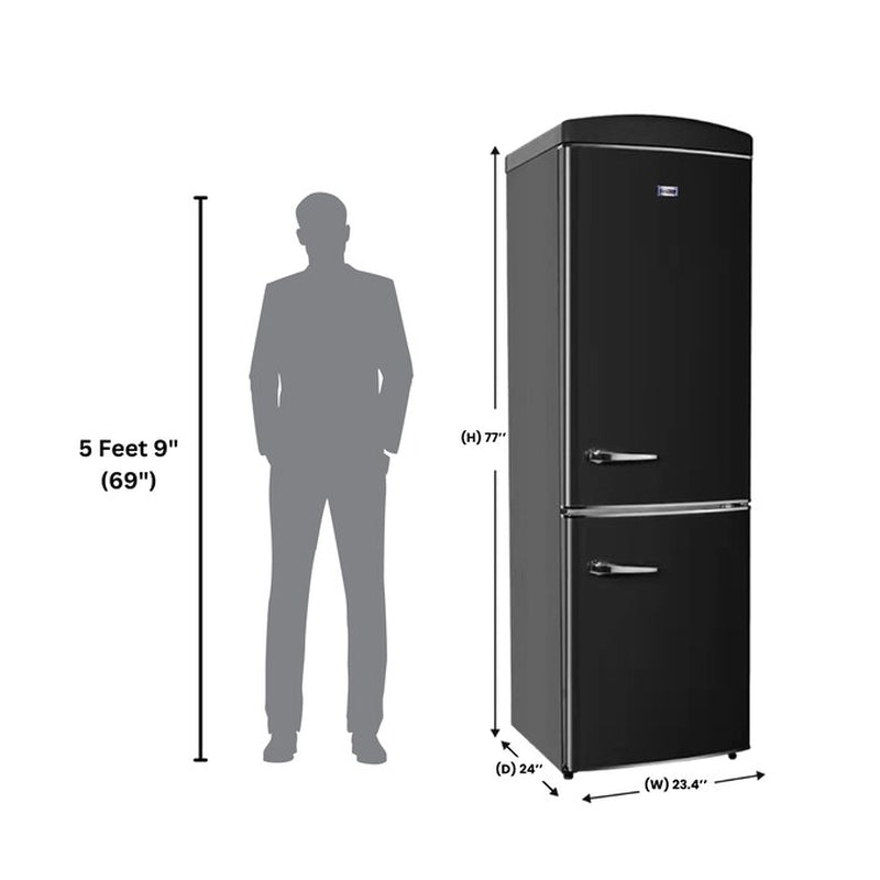 10.7-Cu Ft Standard-Depth 24-In Wide Bottom-Freezer Refrigerator Black )