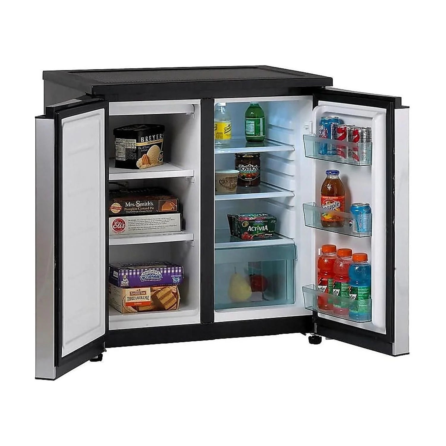 5.5 CF Side by Side Refrigerator/Freezer Black/Stainless Steel