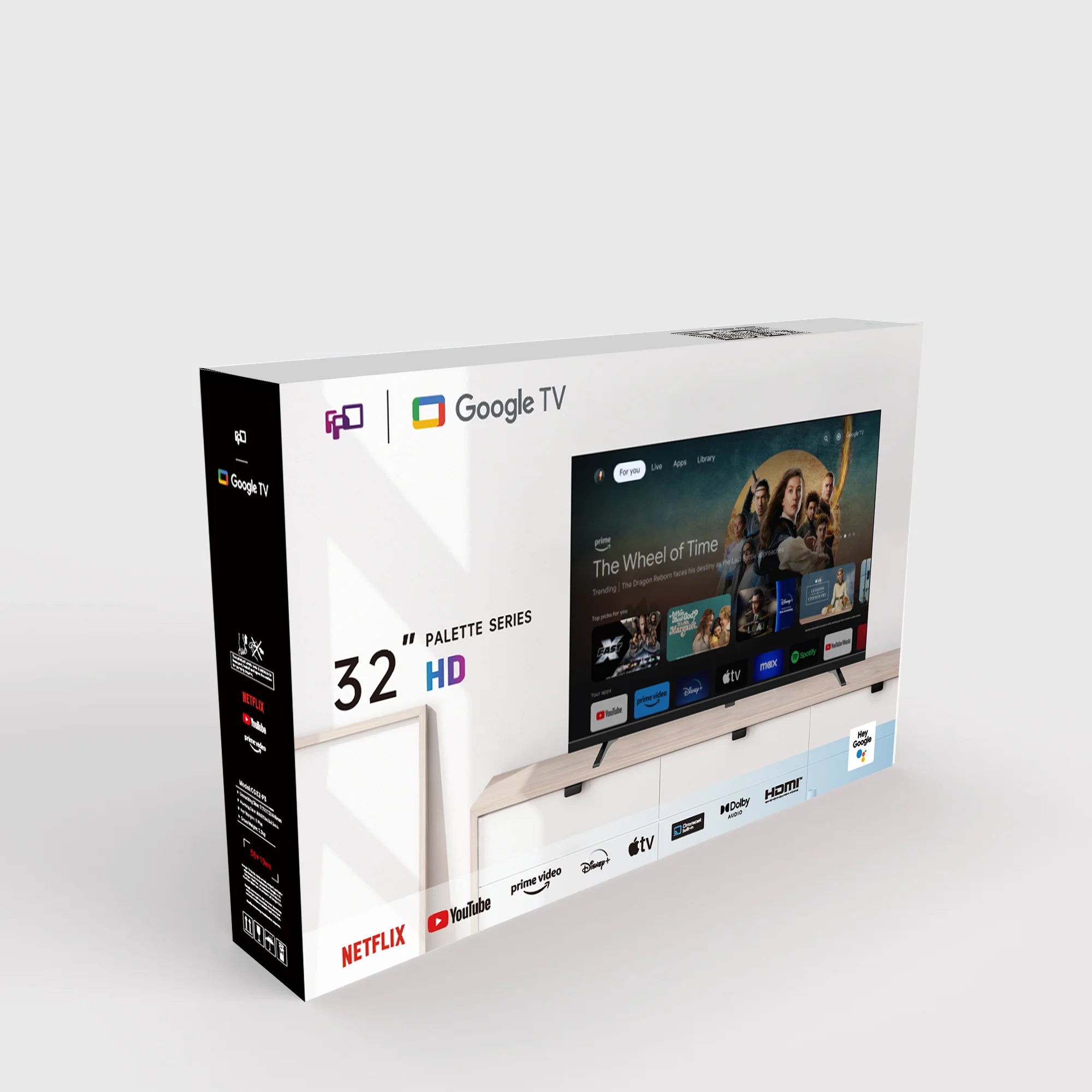 32 Inch Smart Google TV Palette-Series HD 720P , Dolby Audio, HDR 10, Bluetooth, Voice Control