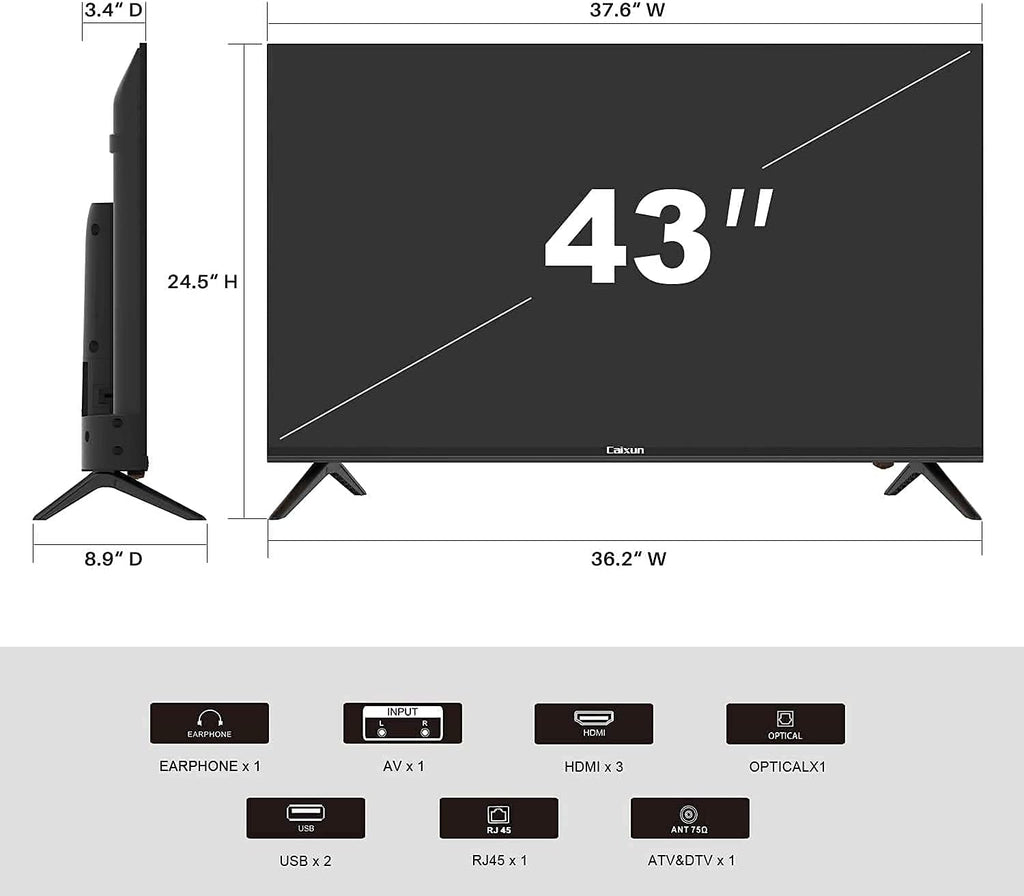 EC43S1UA, 43 Inch 4K UHD HDR LED Smart Android TV with Google Assistant (Voice Control), Screen Share, HDMI, USB
