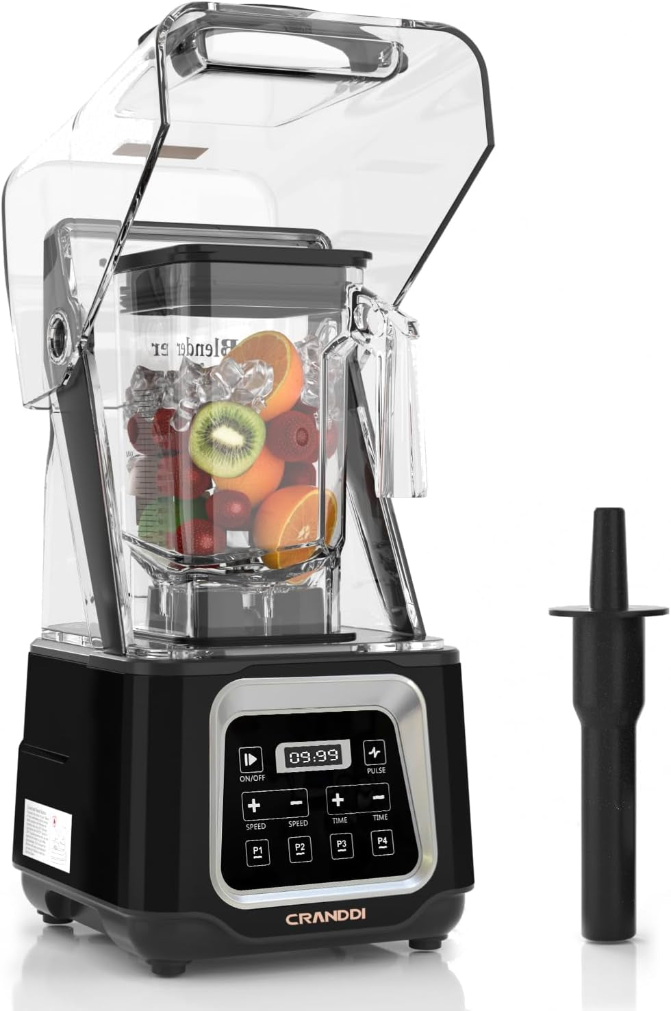 Commercial Smart Smoothie Blender - 2200W High-Power Professional Blenders for Smoothies & More, 4 Pre-Set Programs, Quiet Blender with Removable Shield, 52Oz Jar, 120V, K80TS (Black)