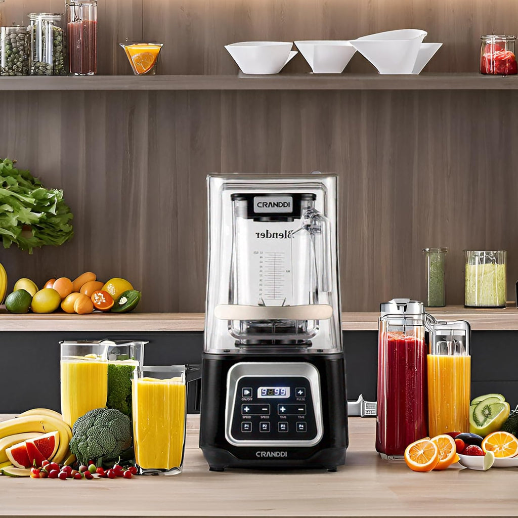 Commercial Smart Smoothie Blender - 2200W High-Power Professional Blenders for Smoothies & More, 4 Pre-Set Programs, Quiet Blender with Removable Shield, 52Oz Jar, 120V, K80TS (Black)