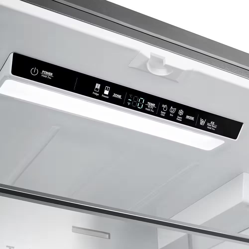 22.4 Cu. Ft. 3-Door French Door Refrigerator with Water Dispenser and Ice Maker in Stainless Steel, Counter Depth