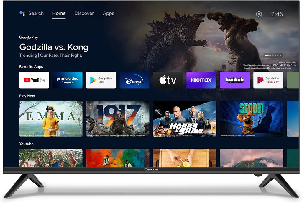 EC43S1UA, 43 Inch 4K UHD HDR LED Smart Android TV with Google Assistant (Voice Control), Screen Share, HDMI, USB