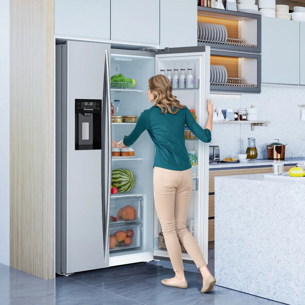 21 Cu.Ft. 36" Depth French Door Refrigerator with Ice & Water Dispenser, Auto Defrost, Gray Stainless Steel