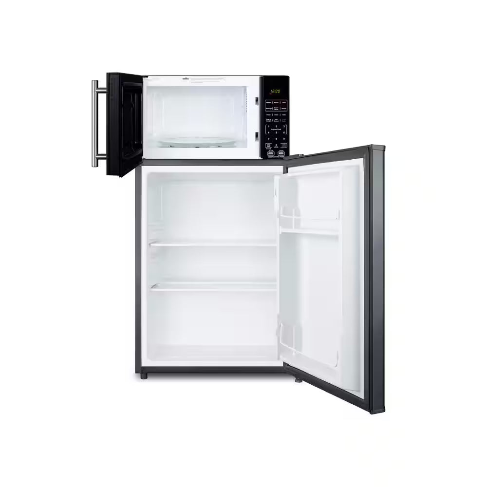 2.4 Cu. Ft. Mini Fridge in Black without Freezer and 0.7 Cu. Ft. Microwave Combo