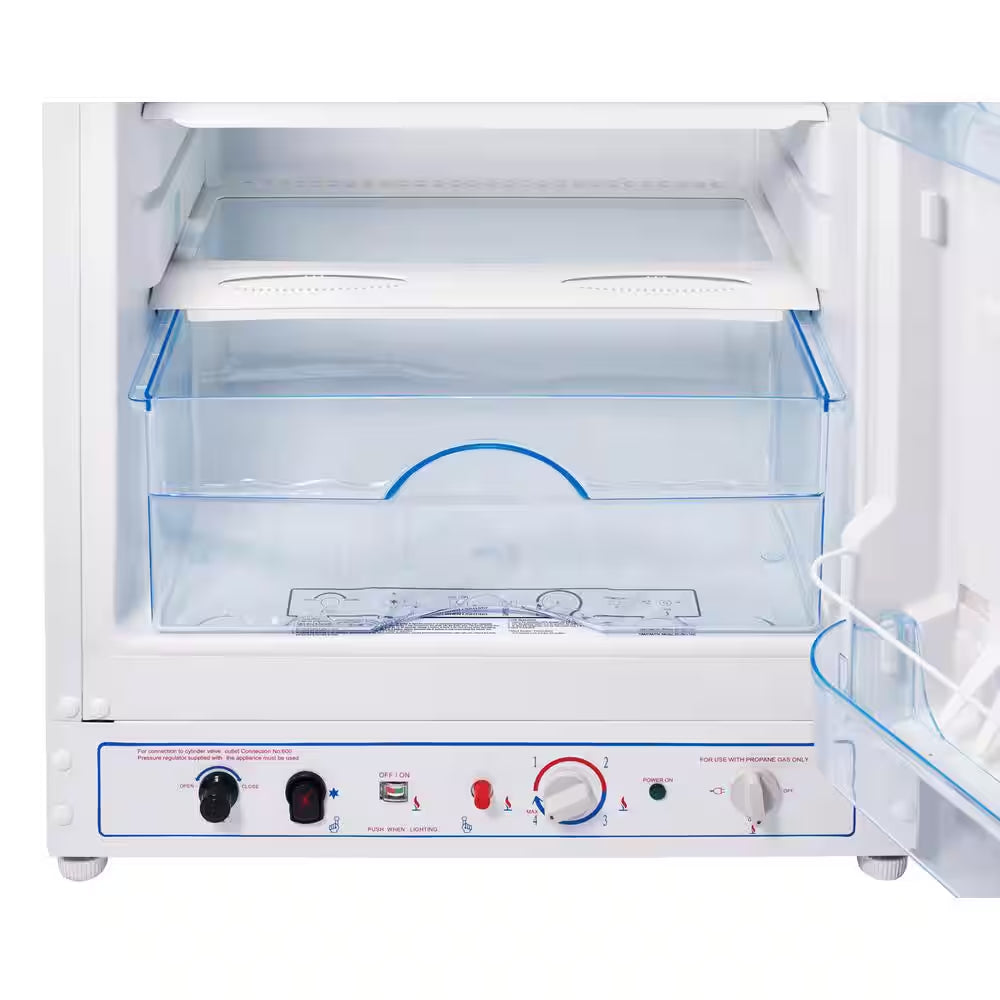 Off-Grid 23.5 In. 8 Cu. Ft. Propane Top Freezer Refrigerator in White