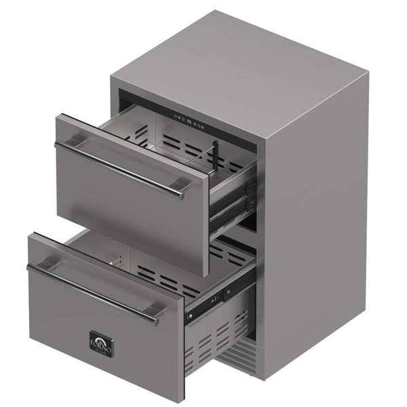 Como 24 In. Single Zone Beverage and Wine Cooler Drawer Refrigerator in Stainless Steel