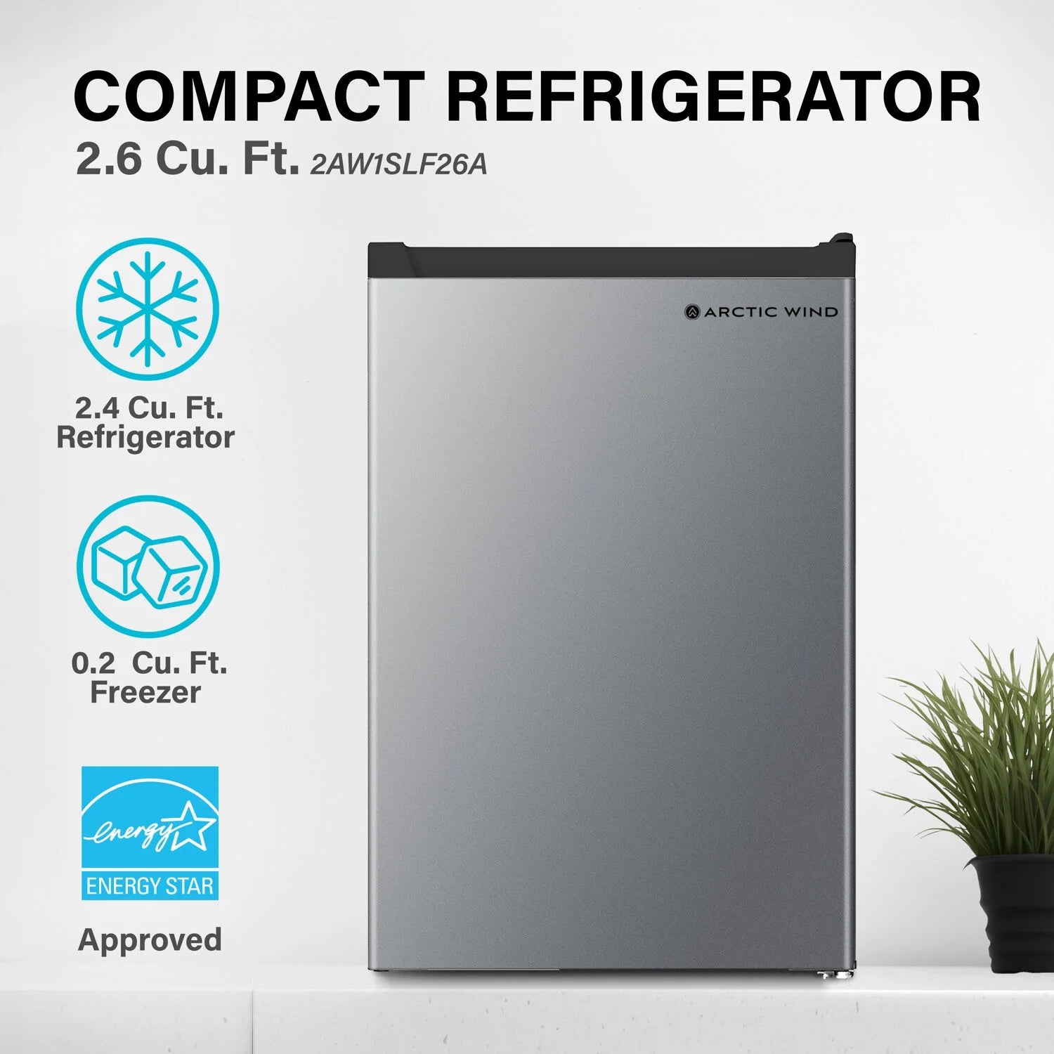 New Standard 17.5 in W 2.6-Cu. Ft. Energy Star Compact Refrigerator with Freezer