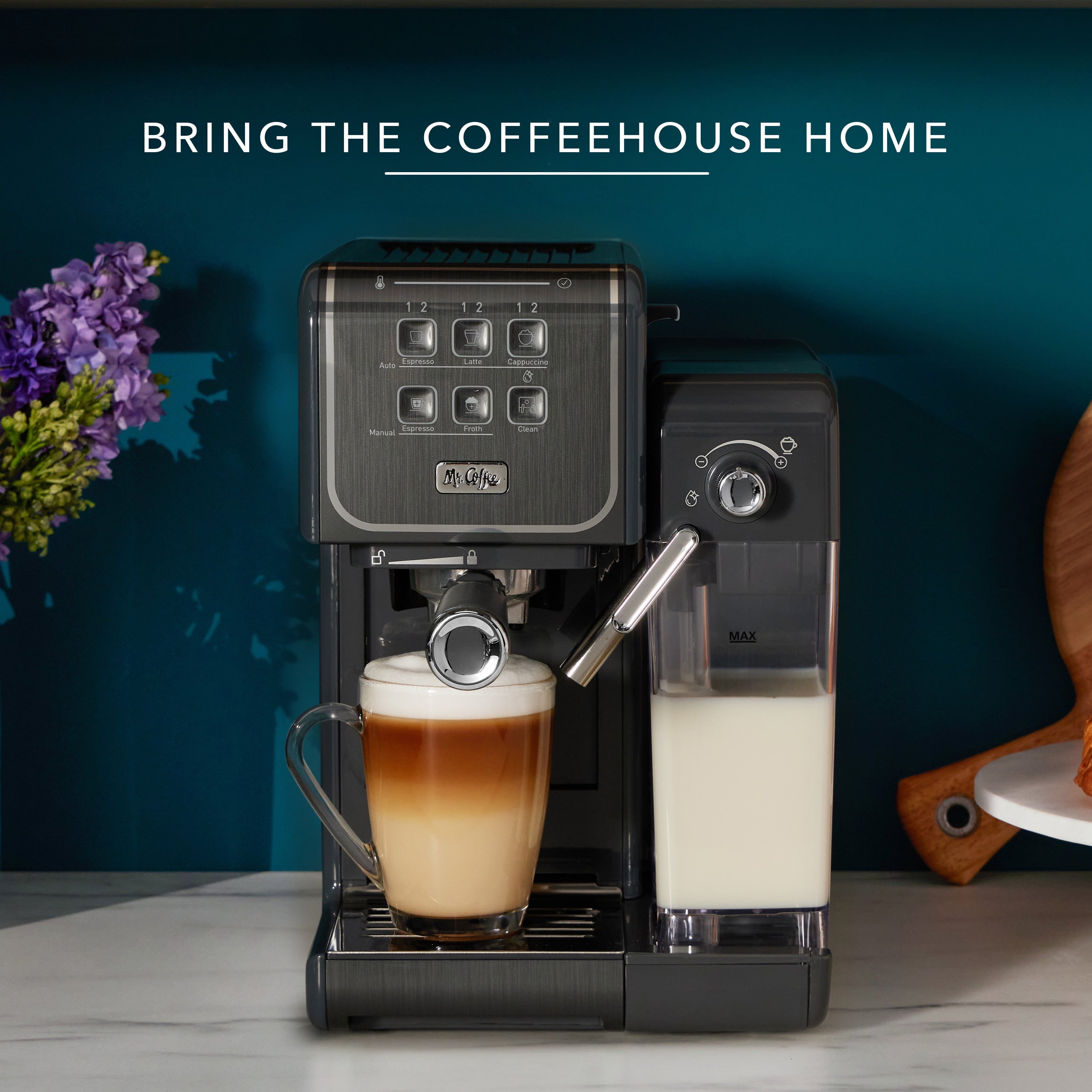 New One-Touch Coffeehouse Espresso, Cappuccino, and Latte Maker, Grey