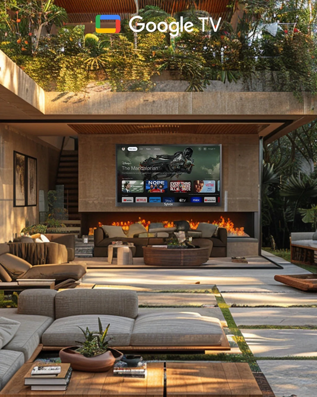 Outdoor Smart TV, 75" Google TV with Dobly Atmos, Google Assistant, 4K 1000Nits outside Television, IP55 Waterproof TV for Partial Sun (Deck Pro 2.0 NEW)