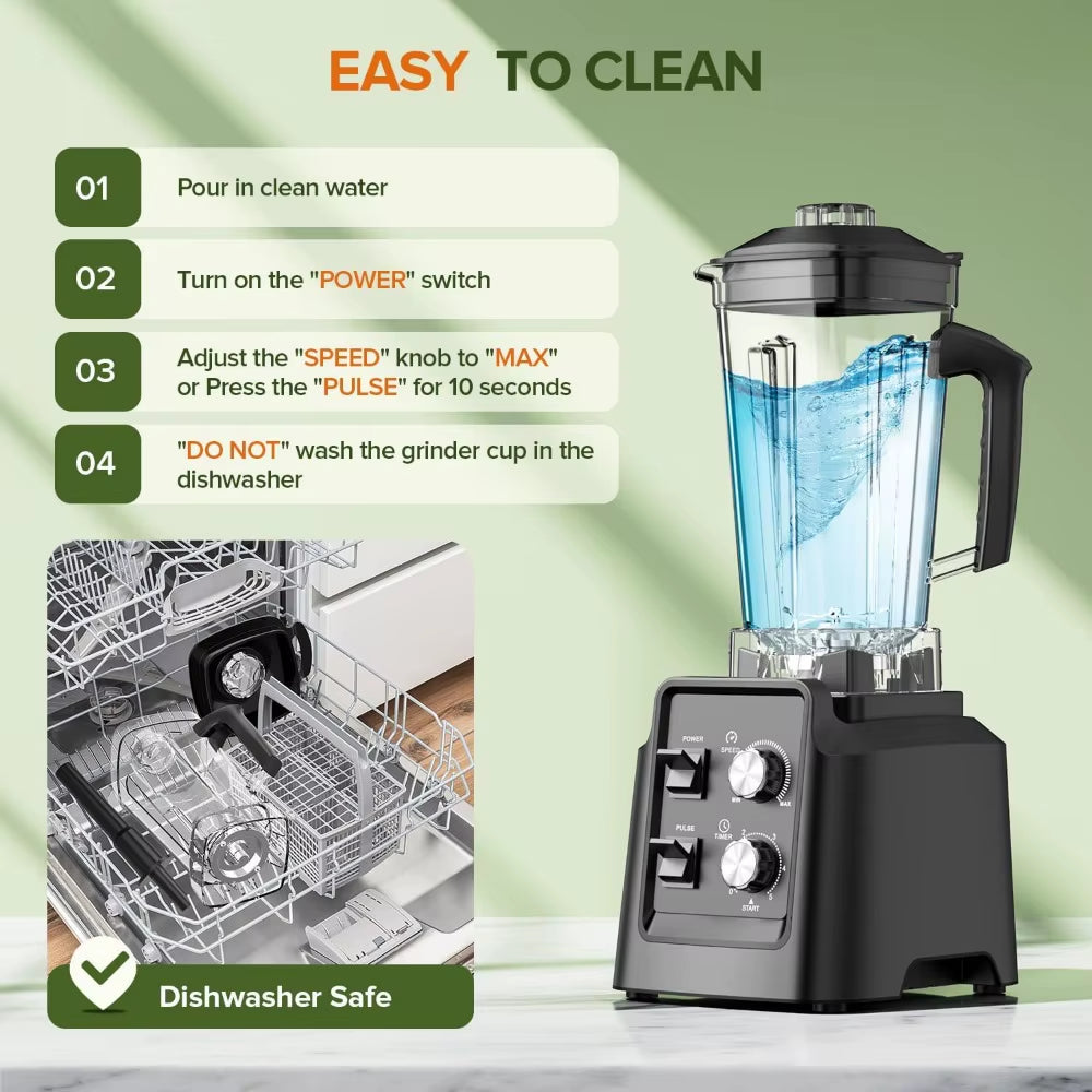 Blenders for Kitchen, Smoothie Blender - 1800W Professional Countertop Blender with 68Oz Dishwasher-Safe Pitcher, Ice Crusher Fo