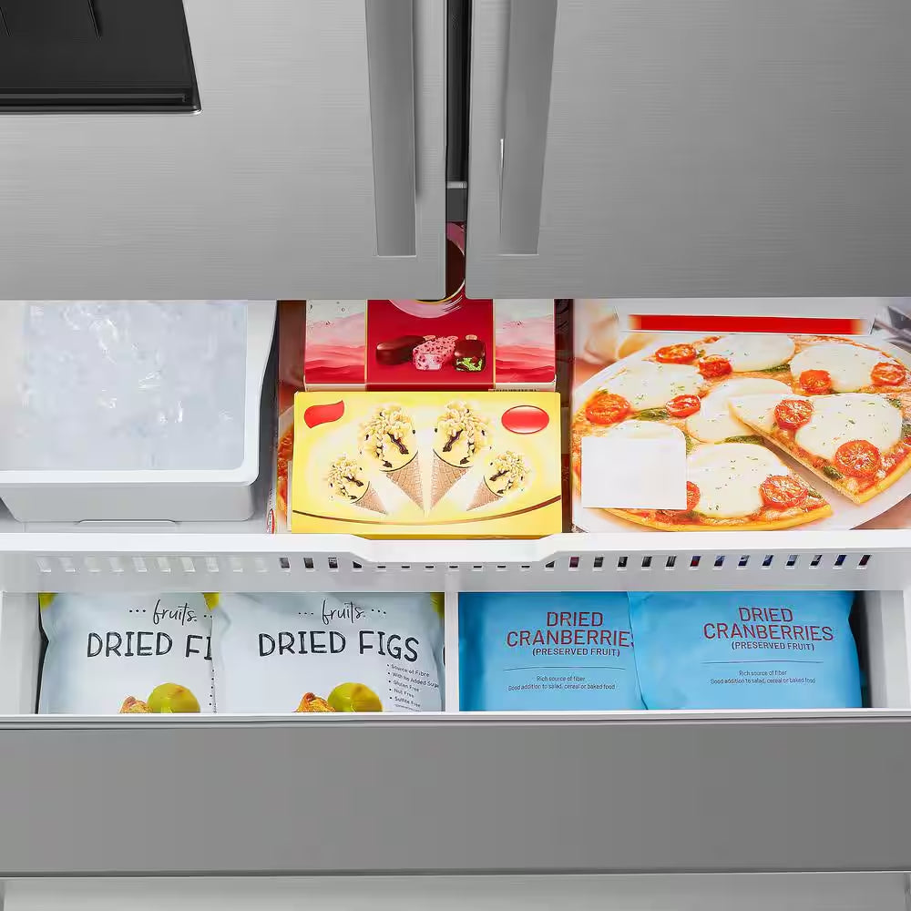 22.4 Cu. Ft. 3-Door French Door Refrigerator with Water Dispenser and Ice Maker in Stainless Steel, Counter Depth