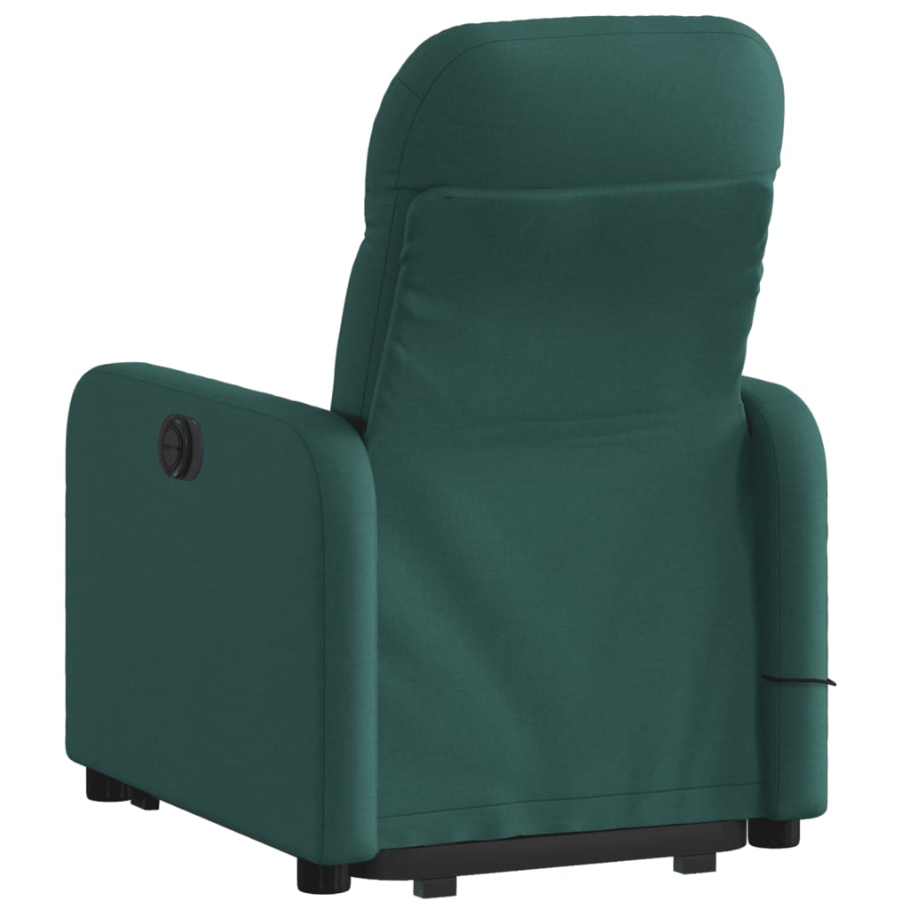 vidaXL Stand up Massage Recliner Chair Dark Green Fabric
