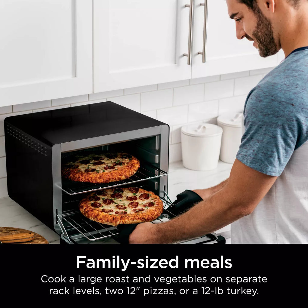Ninja Foodi 8-In-1 XL Pro Air Fry Oven DT202BK: Toaster Oven, 1800W, Dishwasher-Safe, Black, Includes Wire Rack & Recipes