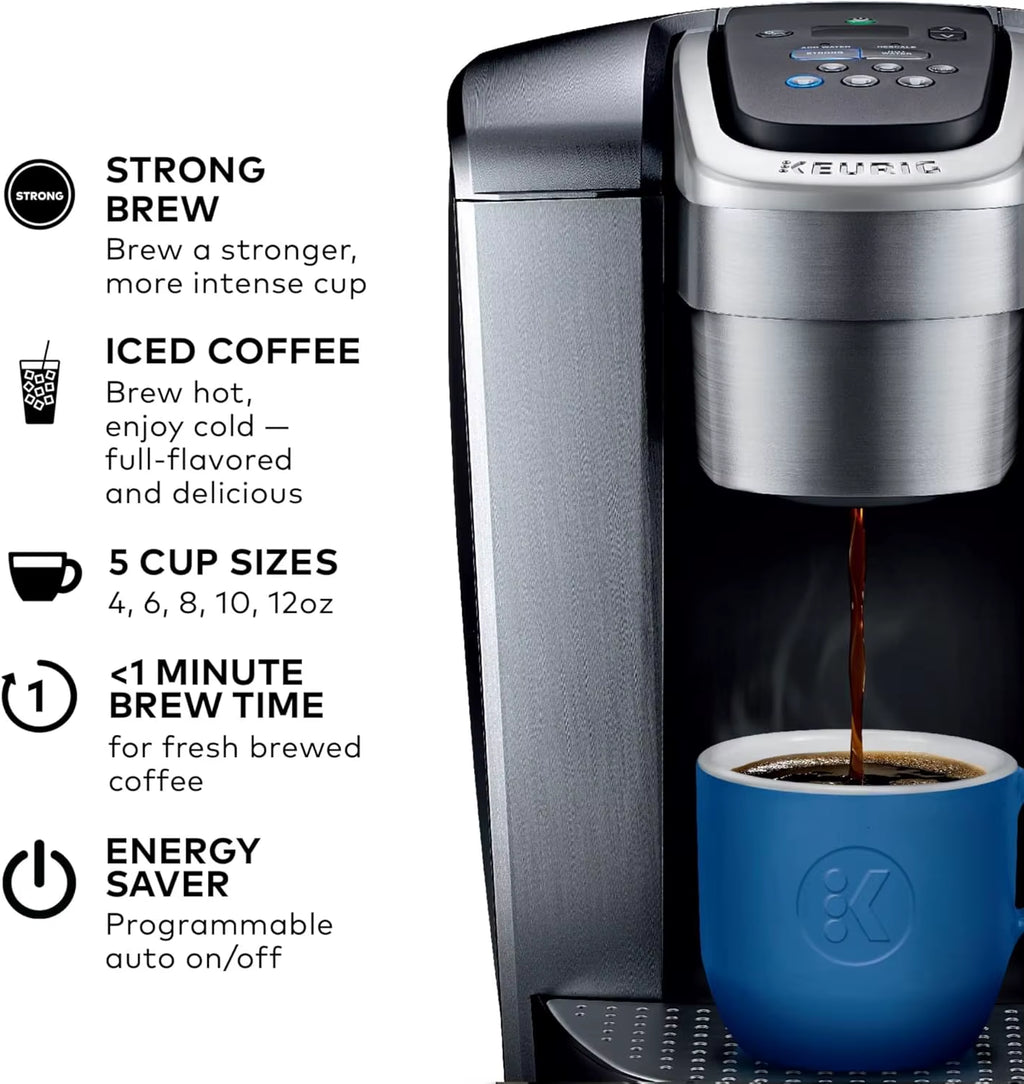 K-Elite Single Serve K-Cup Pod Coffee Maker, with Strength and Temperature Control, Iced Coffee Capability, 8 to 12Oz Brew Size,