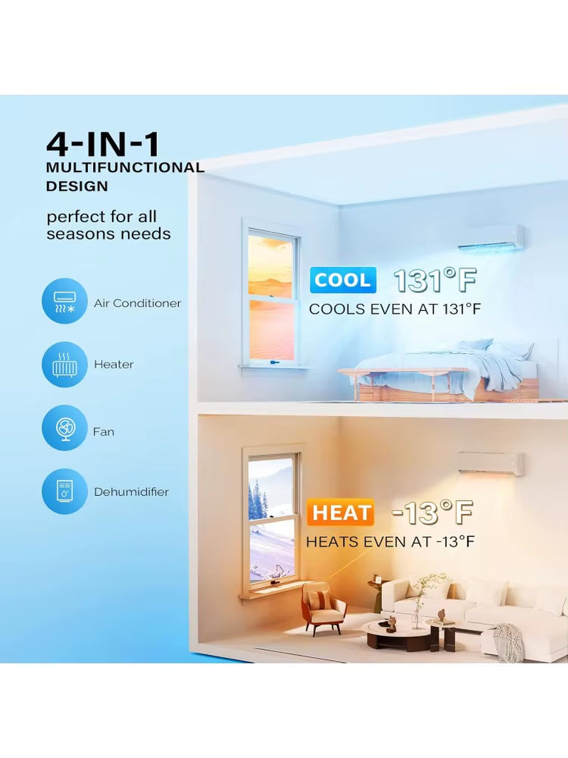 20000 BTU Dual Zone WIFI Mini Split Ac/Heating System, 20 SEER2 2 Zone 12000 + 12000 BTU Ductless Split Air Conditioner W
