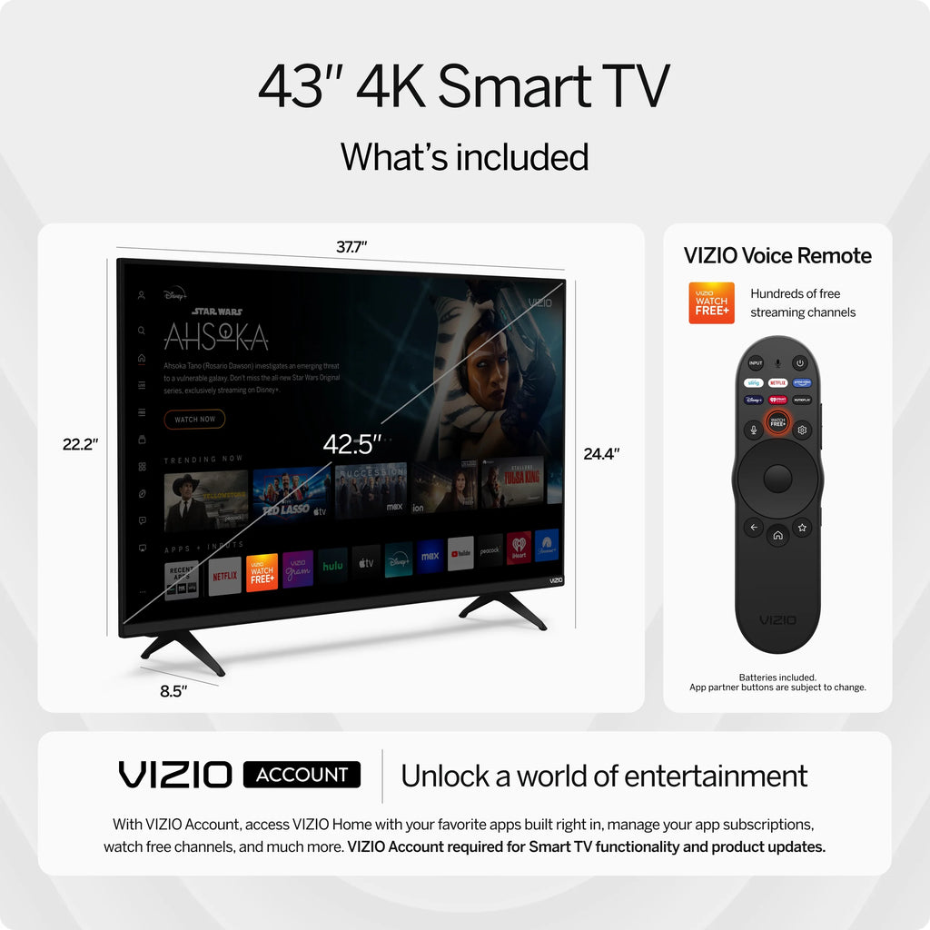 43" Class 4K LED HDR Smart TV (V4K43M-08)