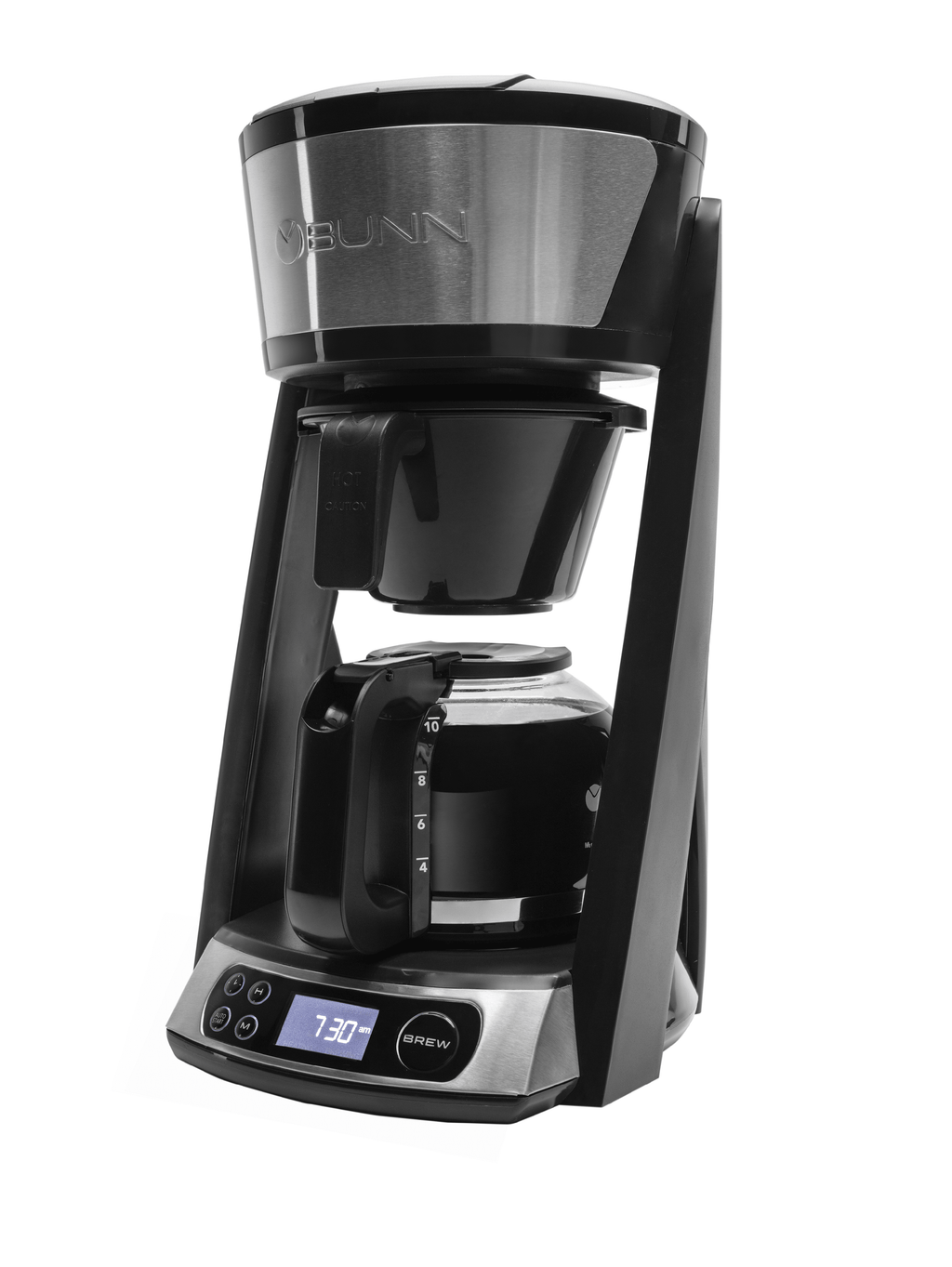 HB Heat N Brew Programmable 10-Cup Coffee Maker, Black/Sst, 46500.0003