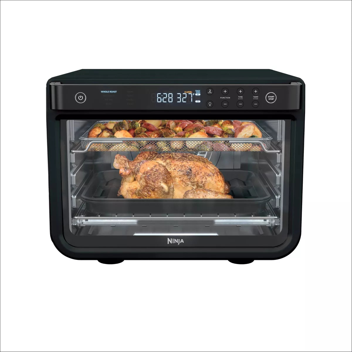 Ninja Foodi 8-In-1 XL Pro Air Fry Oven DT202BK: Toaster Oven, 1800W, Dishwasher-Safe, Black, Includes Wire Rack & Recipes