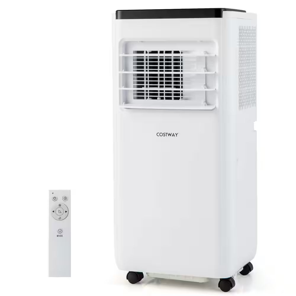 5000 (DOE) BTU Portable Air Conditioner Cools 250 Sq. Ft. with Dehumidifier in White