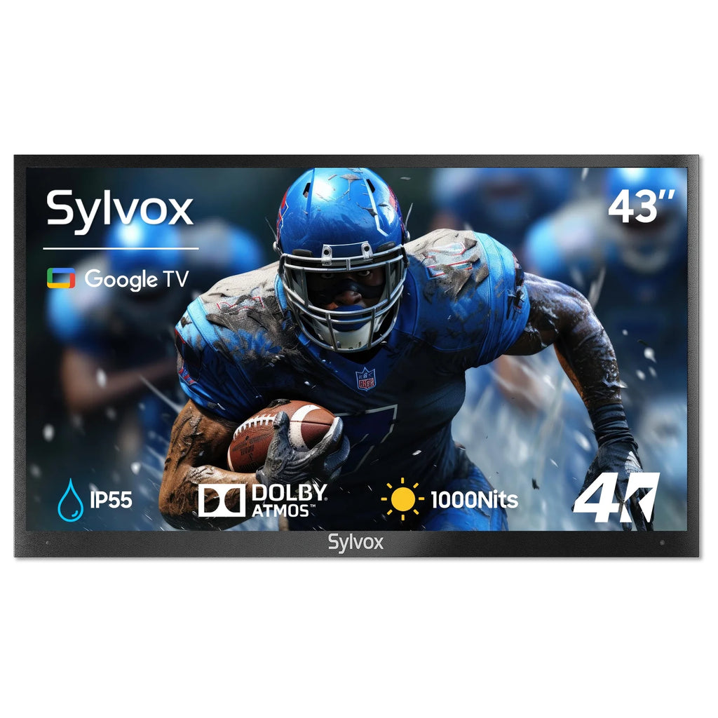 Outdoor Smart TV, 43" Google TV with Dobly Atmos, Google Assistant, 4K 1000Nits outside Television, IP55 Waterproof TV for Partial Sun (Deck Pro 2.0 NEW)