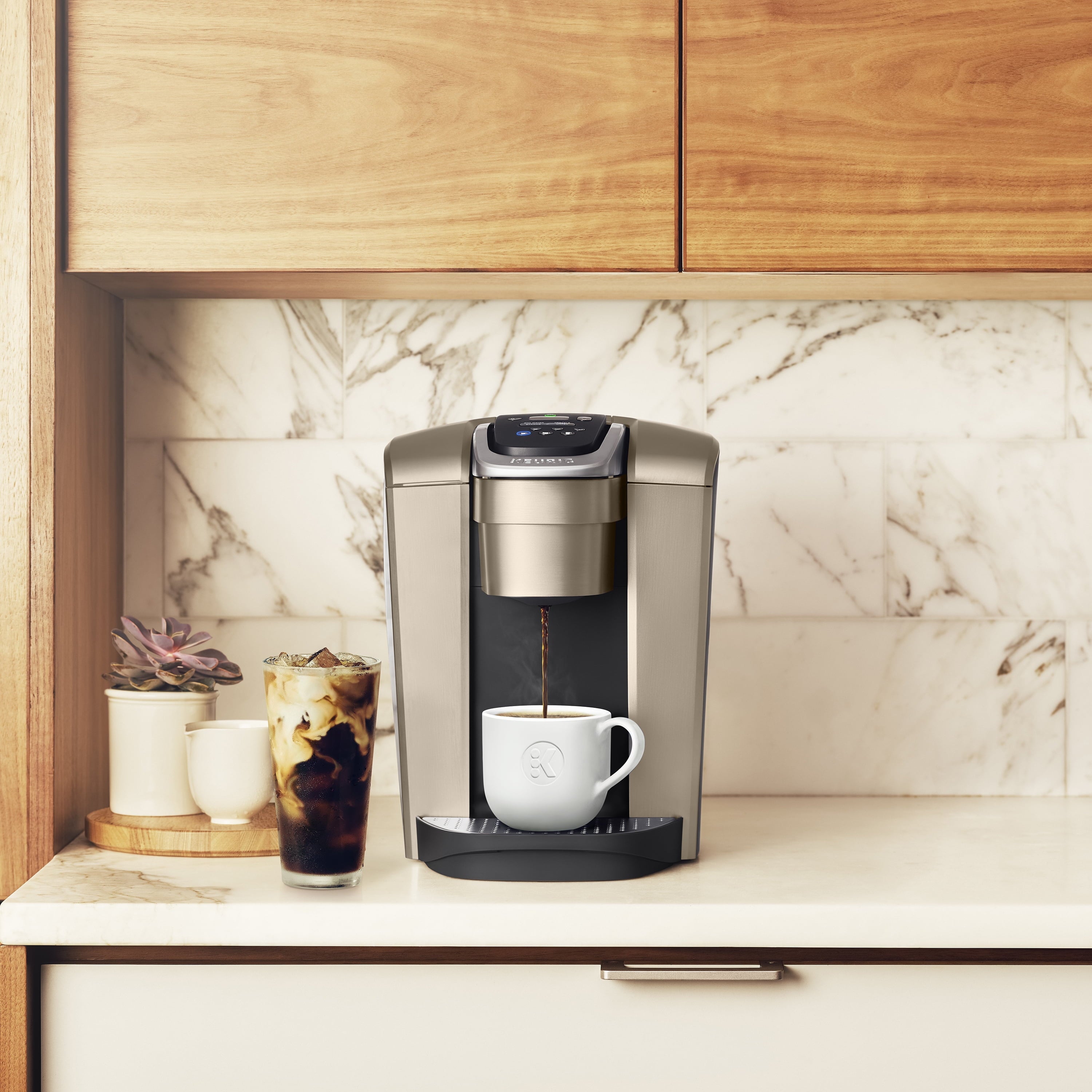 K-Elite, Single Serve K-Cup Pod Coffee Maker, Brushed Gold