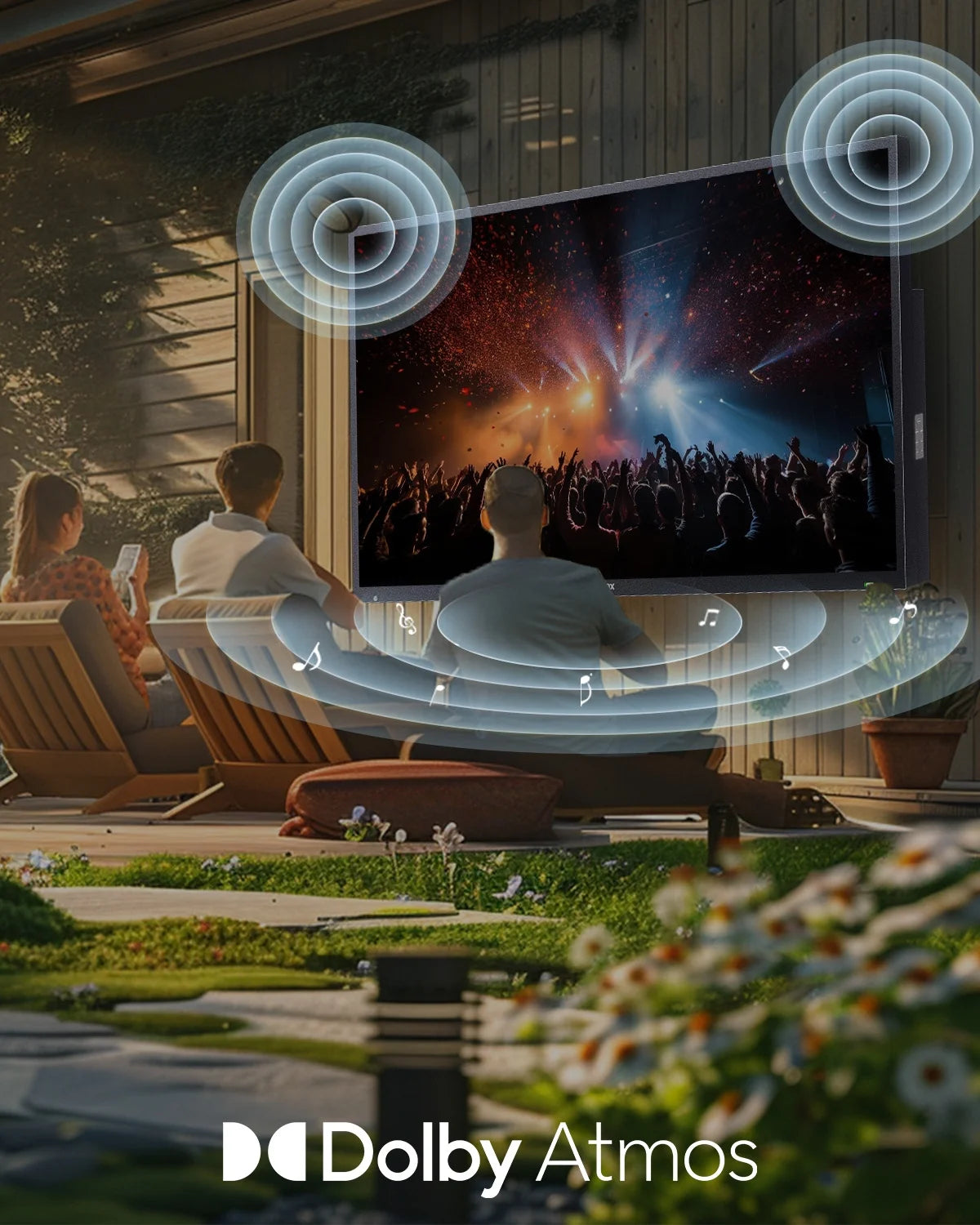 Outdoor Smart TV, 75" Google TV with Dobly Atmos, Google Assistant, 4K 1000Nits outside Television, IP55 Waterproof TV for Partial Sun (Deck Pro 2.0 NEW)