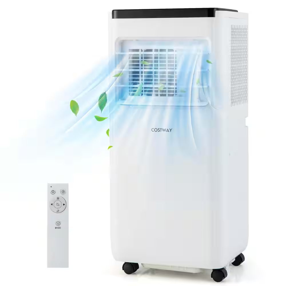 5000 (DOE) BTU Portable Air Conditioner Cools 250 Sq. Ft. with Dehumidifier in White