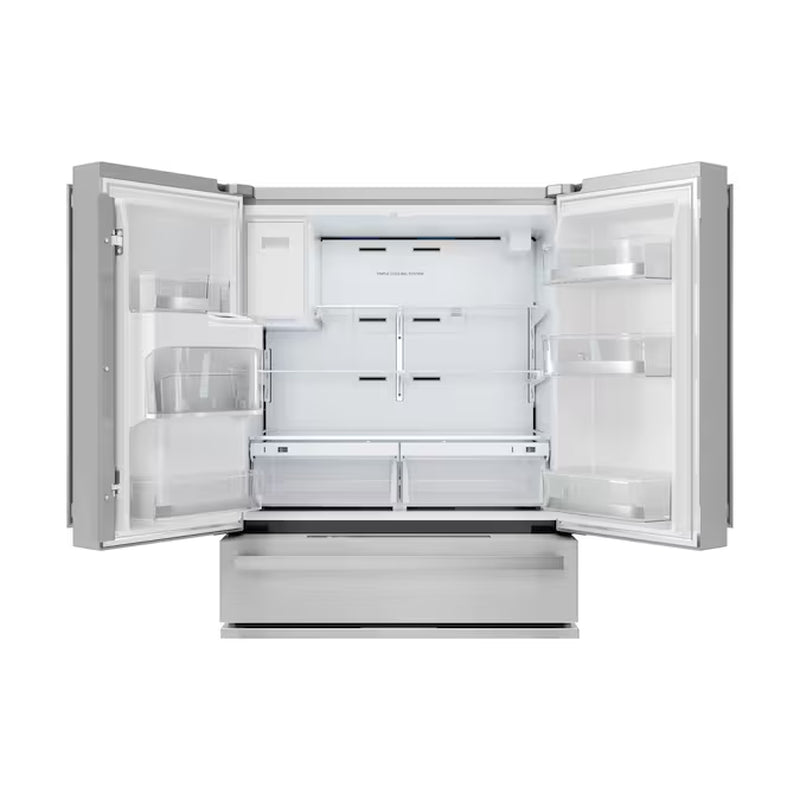Counter-Depth 21.6-Cu Ft 4 -Door 36-In Wide French Door Refrigerator with Ice Maker with Water and Ice Dispenser ( Stainless Steel ) ENERGY STAR Certified