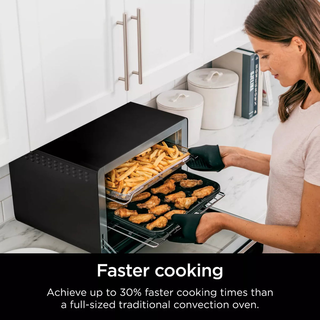 Ninja Foodi 8-In-1 XL Pro Air Fry Oven DT202BK: Toaster Oven, 1800W, Dishwasher-Safe, Black, Includes Wire Rack & Recipes