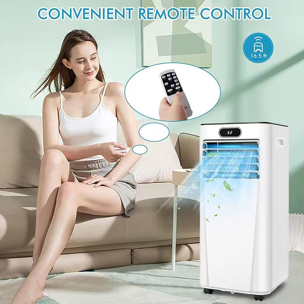 7,000 (DOE) BTU Portable Air Conditioner Cools 350 Sq. Ft. with Humidifier and Remote Control in White
