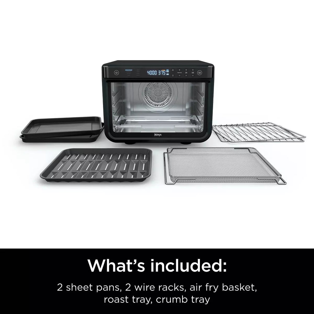 Ninja Foodi 8-In-1 XL Pro Air Fry Oven DT202BK: Toaster Oven, 1800W, Dishwasher-Safe, Black, Includes Wire Rack & Recipes