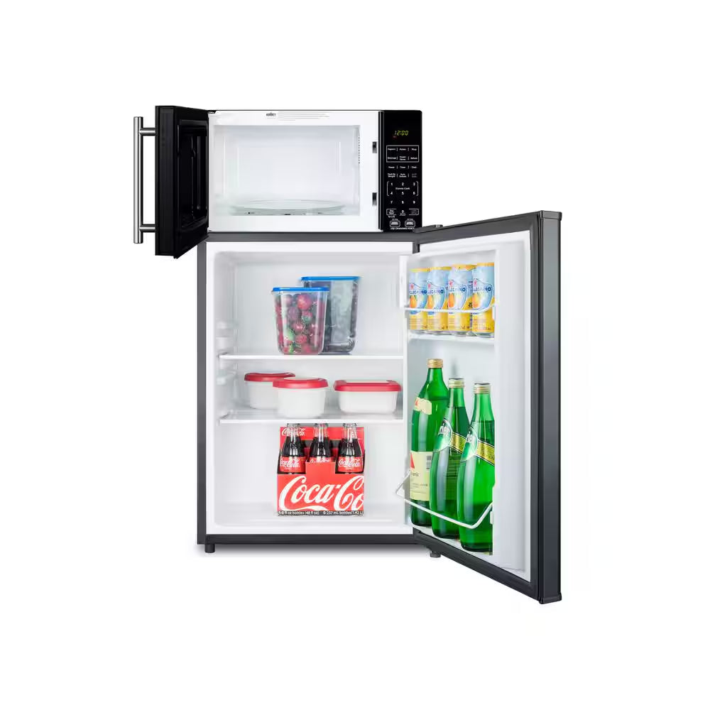 2.4 Cu. Ft. Mini Fridge in Black without Freezer and 0.7 Cu. Ft. Microwave Combo