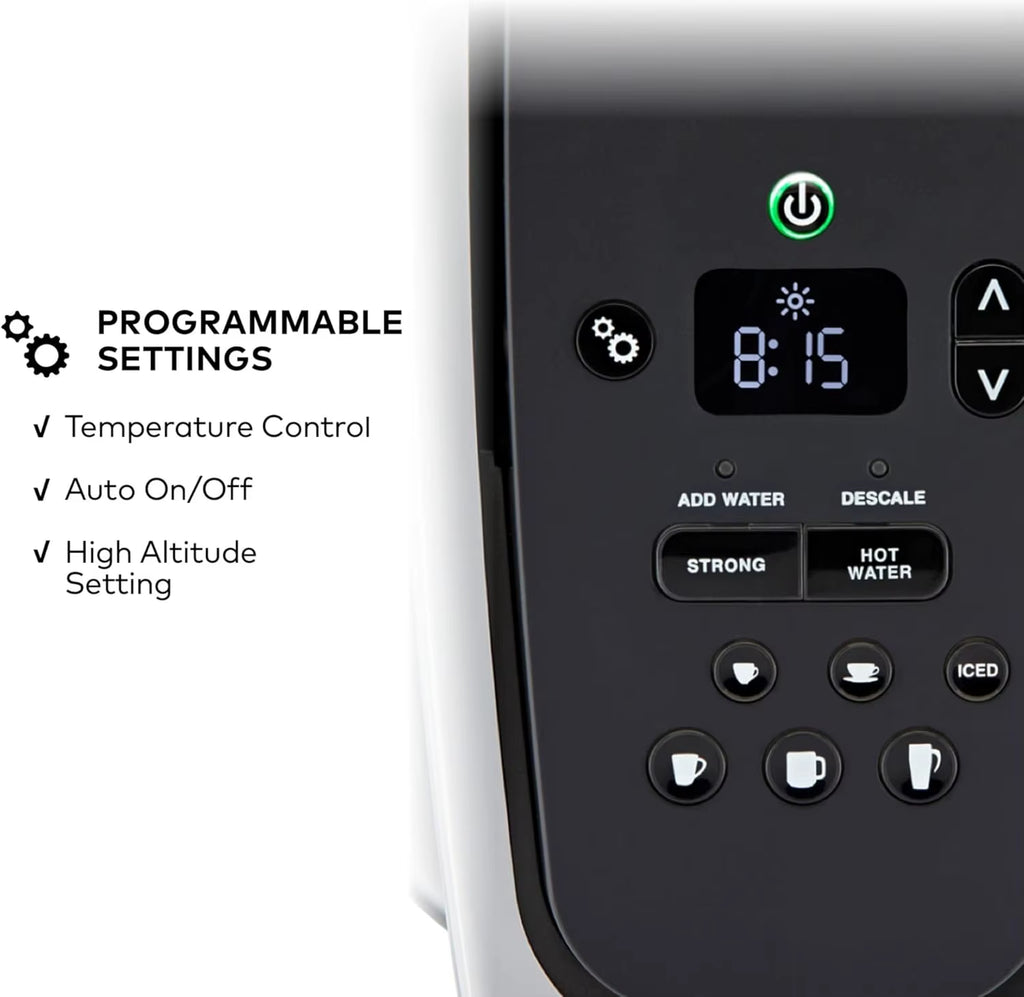 K-Elite Single Serve K-Cup Pod Coffee Maker, with Strength and Temperature Control, Iced Coffee Capability, 8 to 12Oz Brew Size,