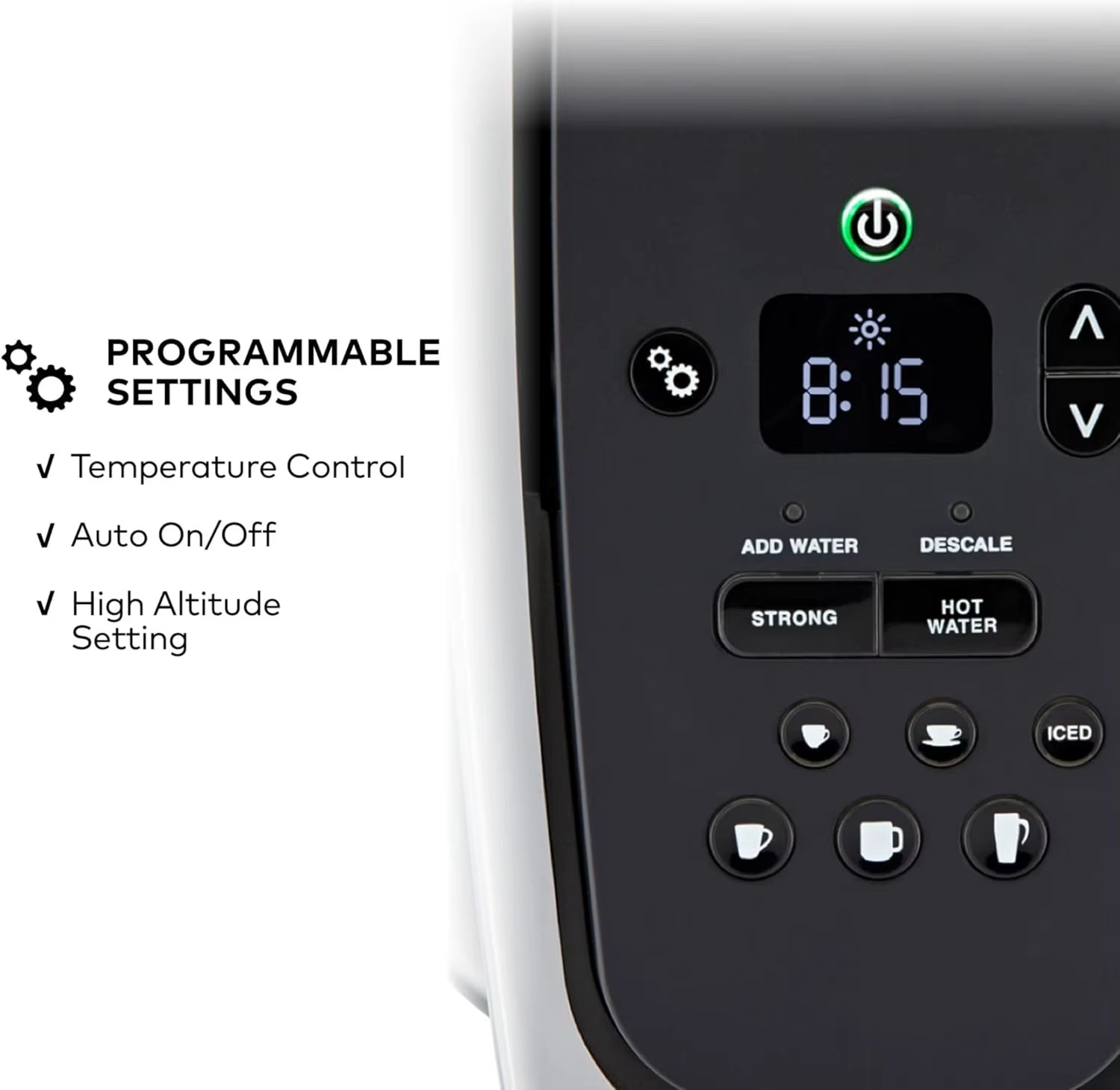 K-Elite Single Serve K-Cup Pod Coffee Maker, with Strength and Temperature Control, Iced Coffee Capability, 8 to 12Oz Brew Size,