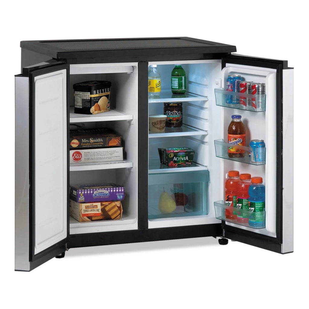 5.5 CF Side by Side Refrigerator/Freezer Black/Stainless Steel