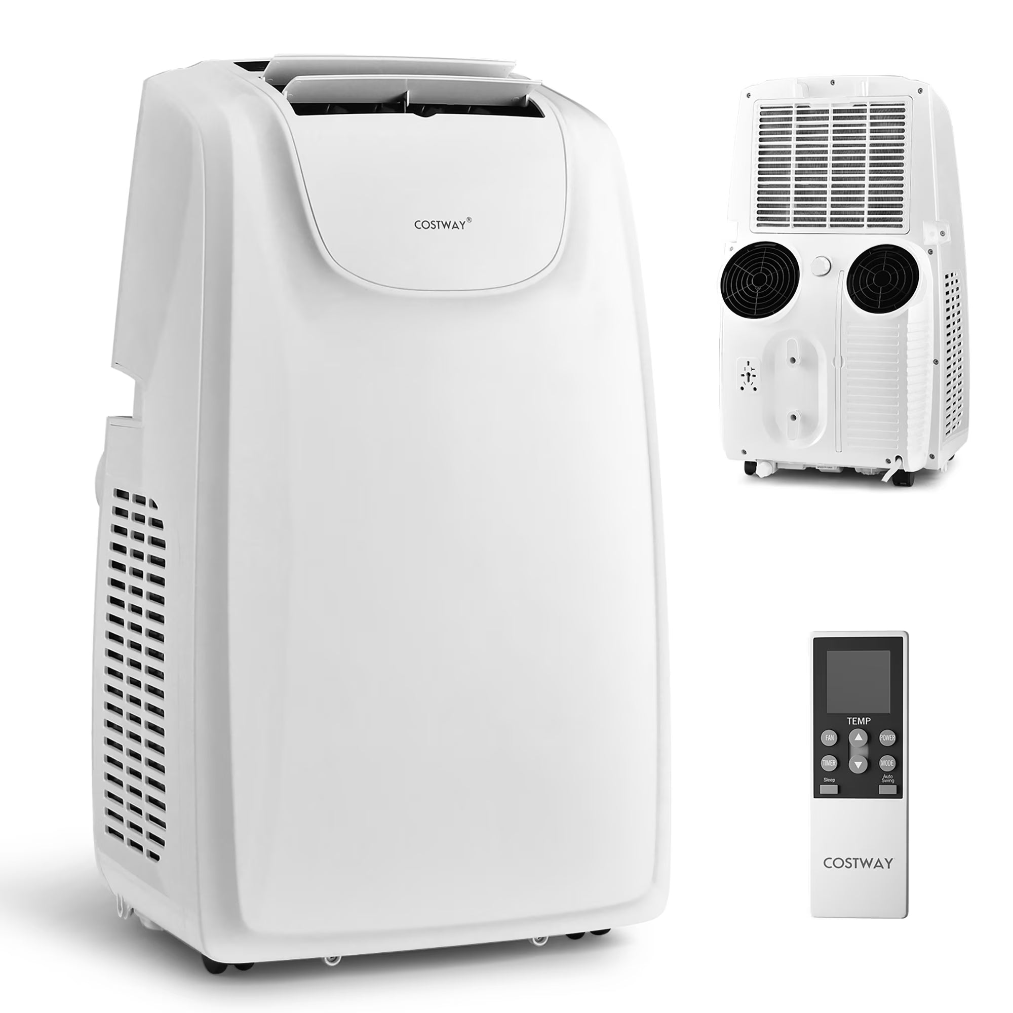 8000 BTU (11,500 BTU ASHRAE) Dual Hose Portable Air Conditioner 3-In-1 AC Unit W/ Remote Control