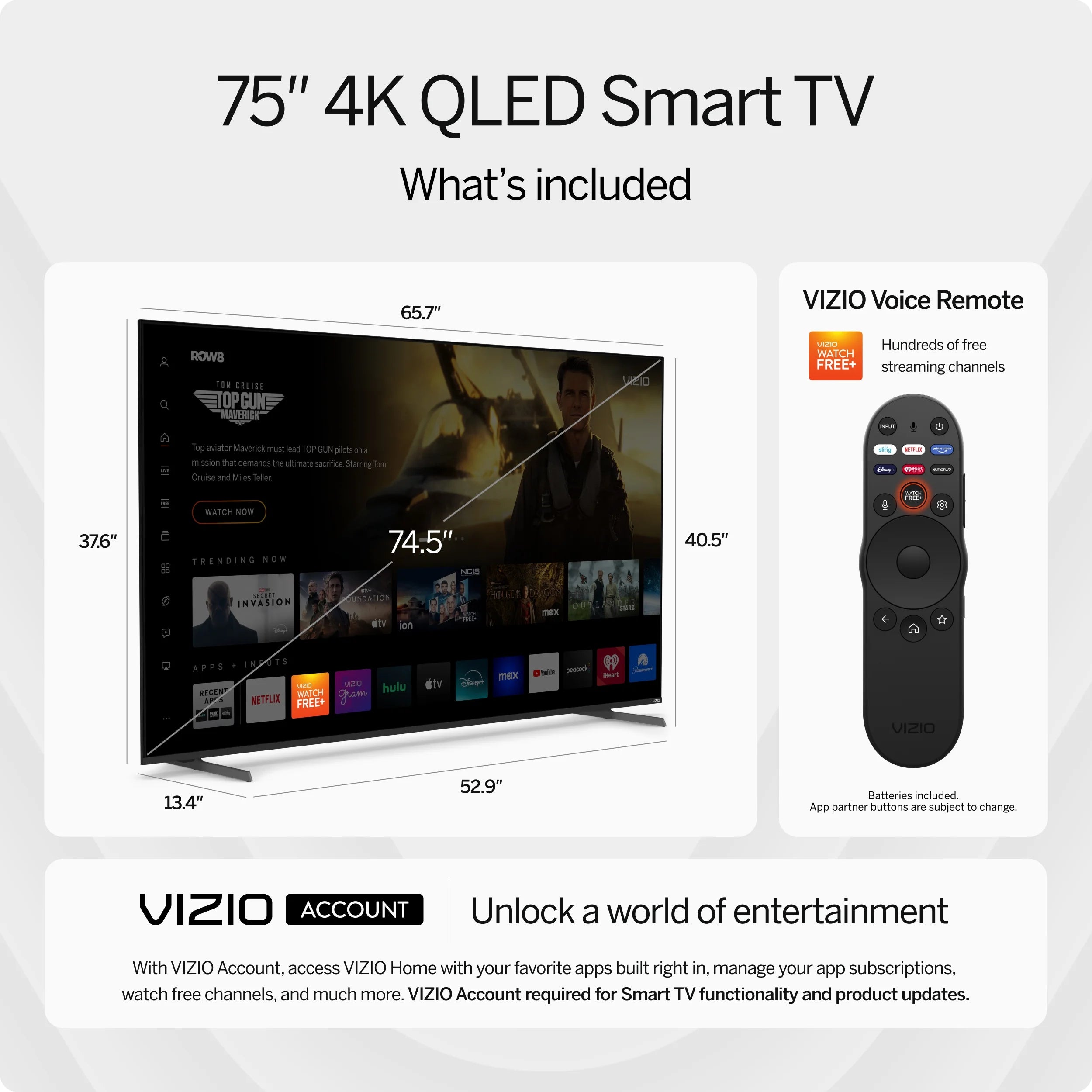 75" Class Quantum Pro 4K QLED HDR Smart TV (VQP75C-84)