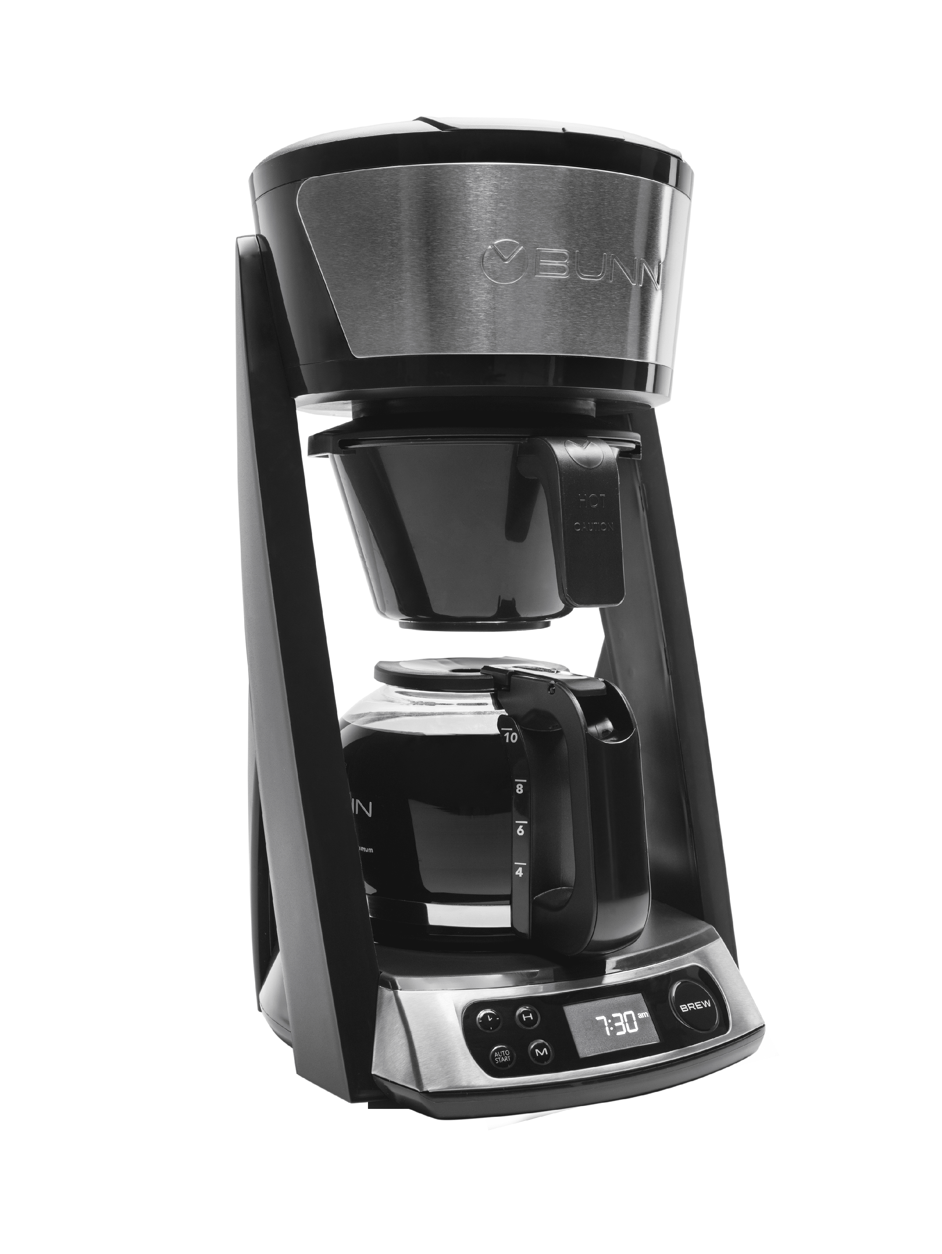 HB Heat N Brew Programmable 10-Cup Coffee Maker, Black/Sst, 46500.0003