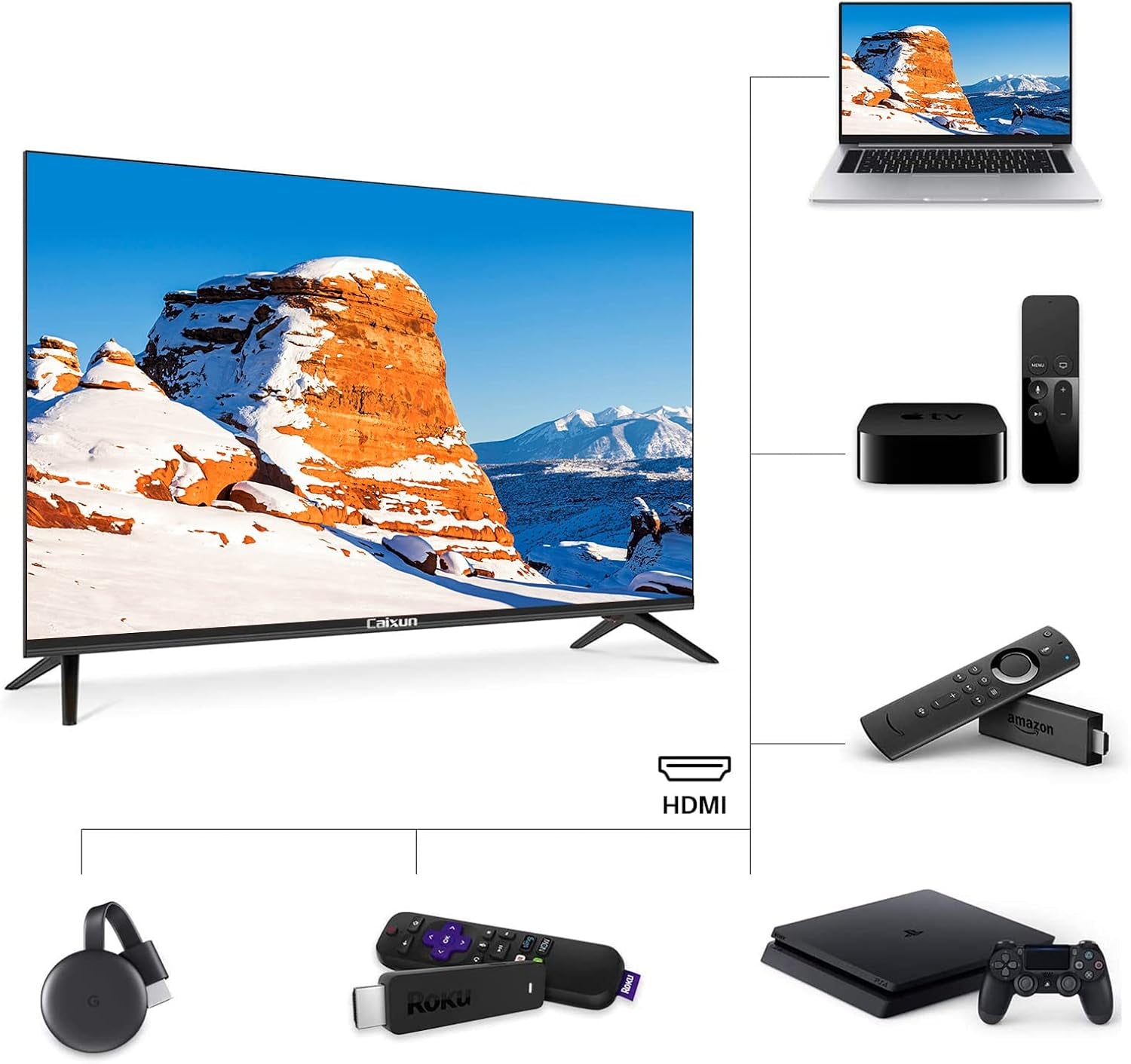 EC43S1UA, 43 Inch 4K UHD HDR LED Smart Android TV with Google Assistant (Voice Control), Screen Share, HDMI, USB