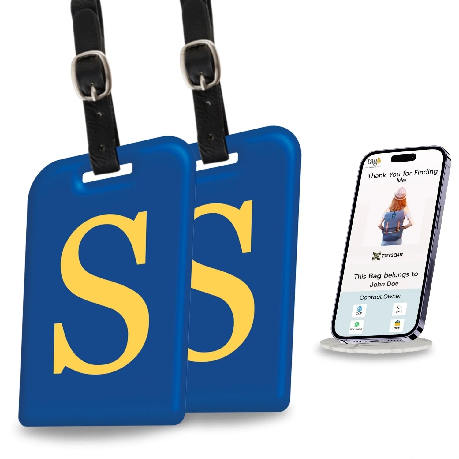 Initials Bag tag S  [pack 2]